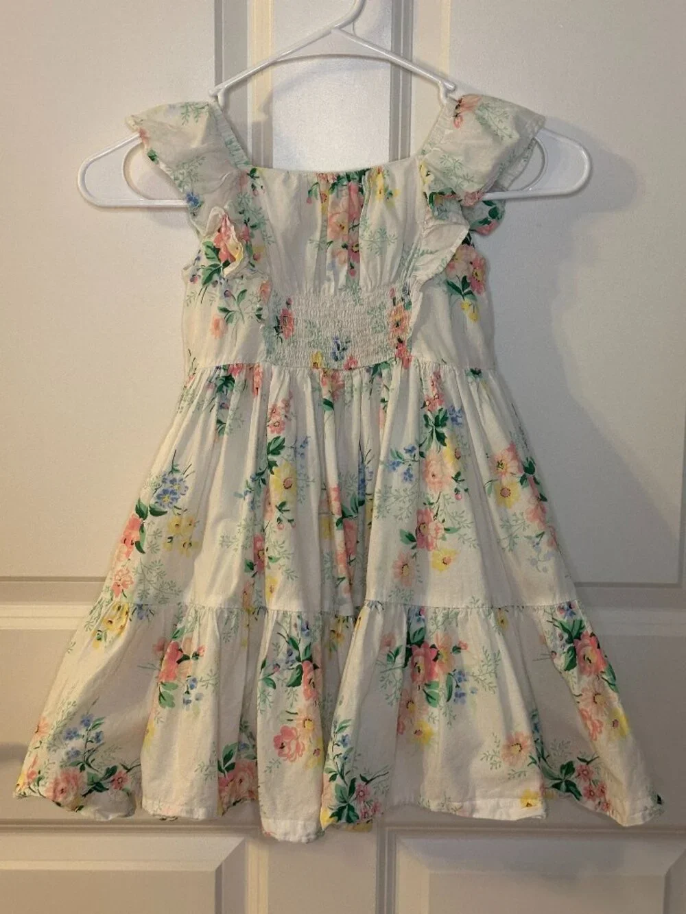 Janie & Jack Floral Smocked Cotton Dress Girls 3 Cottagecore Summer Garden Party